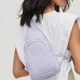 Beyond the Horizon Woven Neoprene Sling Backpack | Lilac Purple