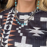 Western Show Star Western Cowgirl Necklace Turquoise Silver