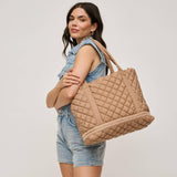 Lanya Quilted Nylon Travel Tote in Natural