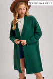 Open Front Knit Layering Sweater Cardigan Hunter Green