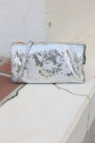 Liz 3 Compartment Crossbody Bag Silver Fleck