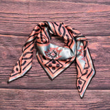 Bronc Rider Western Print Wild Rag Scarf | Mint & Blush | 36x36