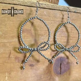 Betty Bow Western Cowgirl Beaded Hoop Dangle Earrings