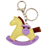 Do Everything In Love Vegan Leather Rocking Horse Key Ring Yellow Purple
