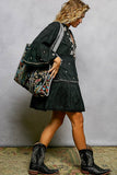 Quilted Tote Bag – Black Multi Striped Binding