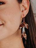 Take Me To The Rodeo Cow Print Dangle Earrings