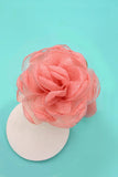 Rose Petal Sheer Fabric Hair Claw Clip — Peach