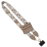 Clip & Go Phone Purse Crossbody Strap Zippered Pouch Tan Paw Prints