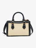 Harmony Straw Crossbody Bag – Bamboo Handles | Natural/Black