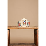 Floral Embroidered Belt – Cream & Ruby | Beaded Straw Buckle | Pol Clothing