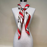 Wild West Rodeo Print Wild Rag Scarf | Red & Cream | 36x36