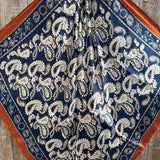 Rust Navy Floral Paisley Printed Western Southwestern Wild Rag Scarf Accent