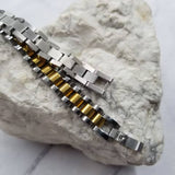 Gold and Silver Chain Watch Band Bracelet