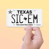 Sic 'Em Baylor Bears Texas License Plate Vinyl Sticker | Waco TX Decal
