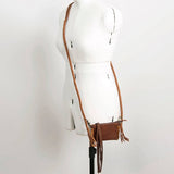 American Darling Mini Brown Leather Braided-Strap Crossbody