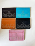 Tan Leather Boot Stitch Card Holder