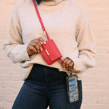 Clip & Go Unique RFID Crossbody Phone Carrier | Black Vegan Leather