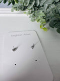 Baseball Leopard Heart Stud Earrings