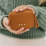 Ava Accordion Zip Around Wallet Brown
