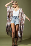 Moroccan Paisley Jacquard Kimono | Trimmed | Lightweight | One Size