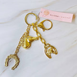 Equestrian Symbols Horse Horseshoe Keyring Purse Bag Charm
