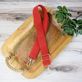 Solid Red Adjustable Crossbody Bag Purse Guitar Strap