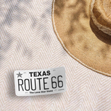 Route 66 Texas License Plate Vinyl Sticker | Die-Cut Decal