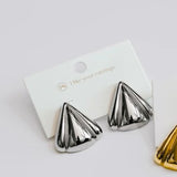 Meet Me In SoHo Triangle Stud Earrings Waterproof Silver