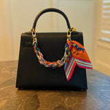 Braided Scarf Chain Wristlet Phone Strap Bag Charm Gold Links