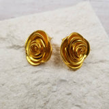 Rose Stud Earrings Gold