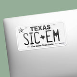Sic 'Em Baylor Bears Texas License Plate Vinyl Sticker | Waco TX Decal