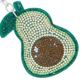 Bling Crystal Green Avocado Tassel Keychain