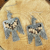 Leopard Stitched Western Southwest Etched Firebird Earrings
