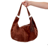 Hazel Hobo Shoulder Bag with Tassel Chocolate Brown