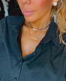 Western Navajo Bead Choker Necklace White Stone