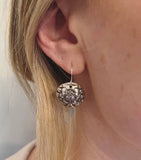 Eternally Yours Floral Knife Handle Round Dangle Earrings