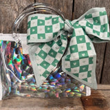 Green Checkered Western Skinny Cowgirl Mini Wild Rag Scarf Necktie