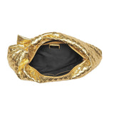 Dollie Gold Woven Vegan Leather Hobo Bag
