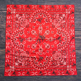 Western Bandana Print Wild Rag Scarf | Red | 36x36