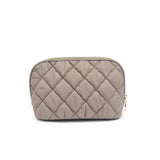 Cloud Kiss Quilted Puffer Nylon Cosmetic Dome Pouch in Desert Sage