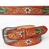 American Darling Floral Tooled Leather Western Belt