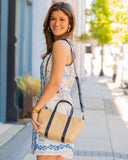 Georgie Mini Tote — Natural Navy