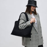 Sky's The Limit Large Woven Neoprene Tote | Black
