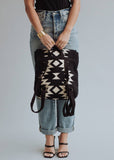 Black & Cream Aztec Woven Backpack