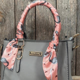 Pink and Grey Flamingo Western Skinny Cowgirl Mini Wild Rag Scarf Necktie