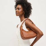 Laken Woven Shoulder Bag Crossbody Light Chocolate Brown