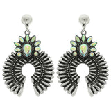 Western Ribbed Crystal Squash Blossom Earrings | 2.75" Drop