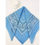 Sky Blue Paisley Pattern Bandana | 100% Cotton | 21x21"