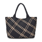 Sky's The Limit Large Woven Neoprene Tote | Black & Nude