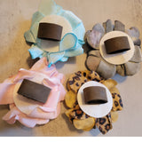 Hand Dyed Floral Crystal Center Velvet Scarf Tee Slide or Ring Leopard Print